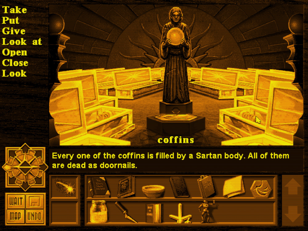 Death Gate (old-school amber mono VGA monitor emulation)