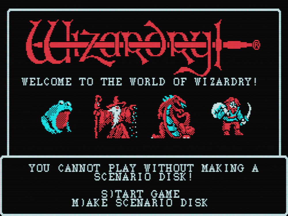 Wizardry: Proving Grounds of the Mad Overlord (CGA with CRT shader, original)